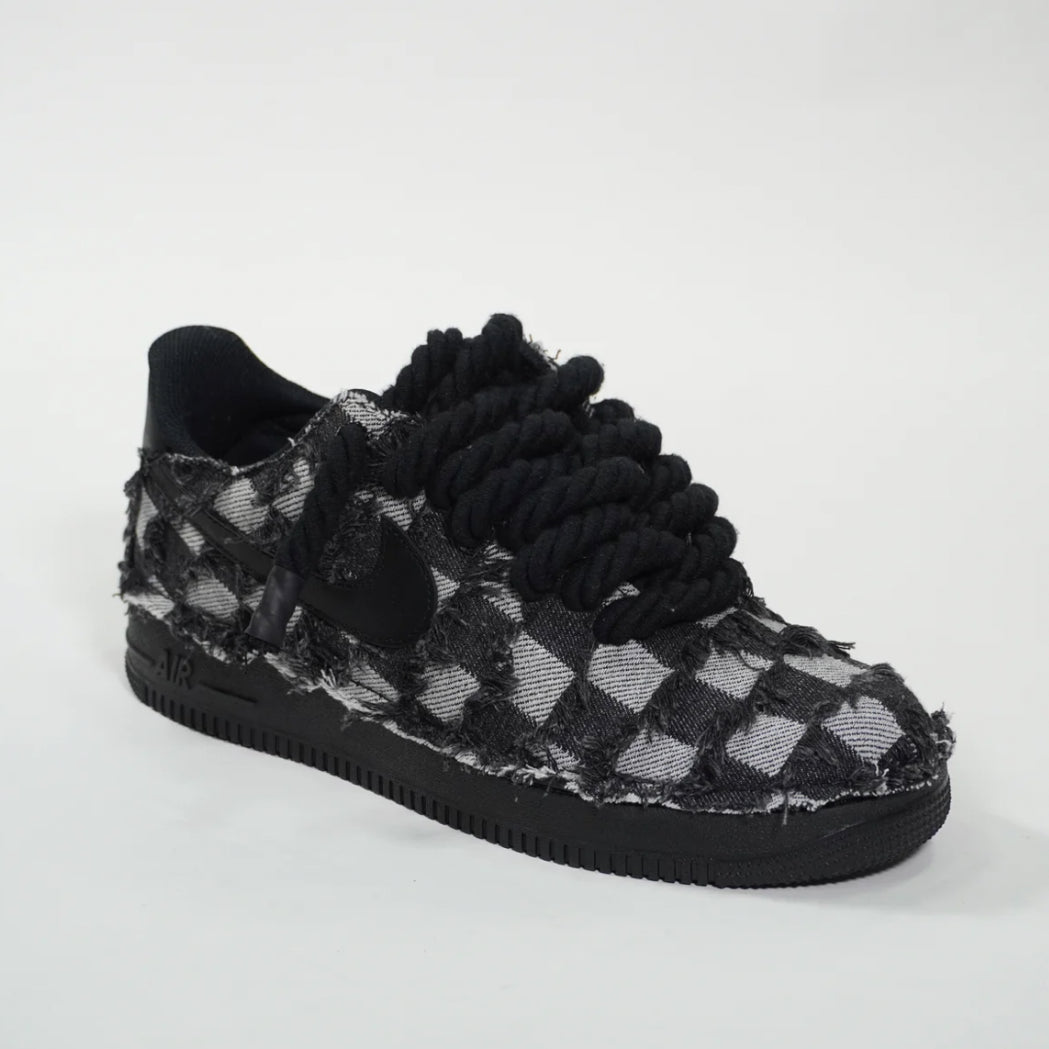 Air Force 1 '07 White Rope Laces BLACK DENIM