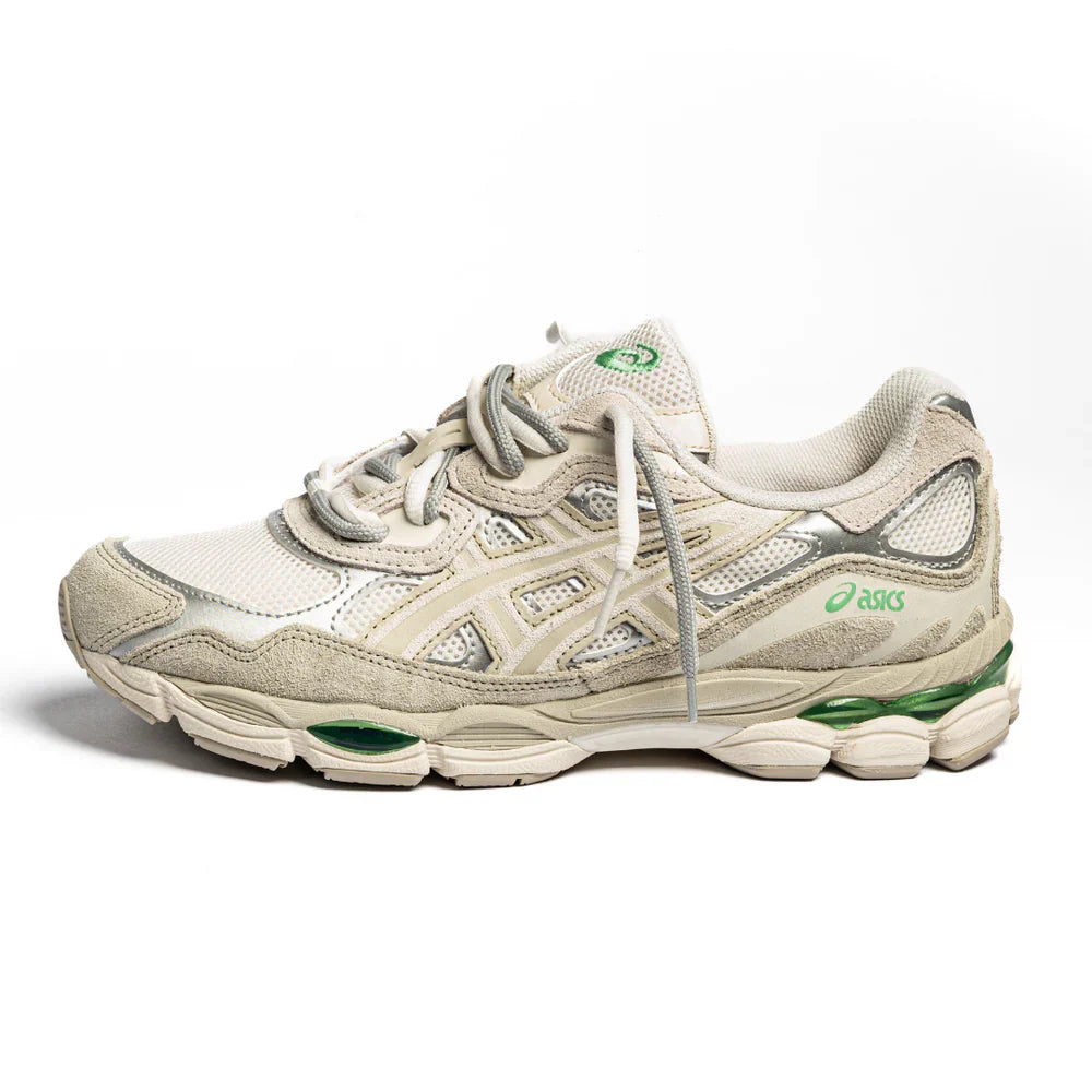 ASICS GEL-NYC CREAM FOSSIL IVORY GREEN DOUBLE LACES