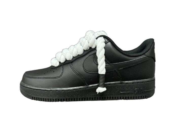 Air Force 1 07 Black Rope Laces 'Corda' White