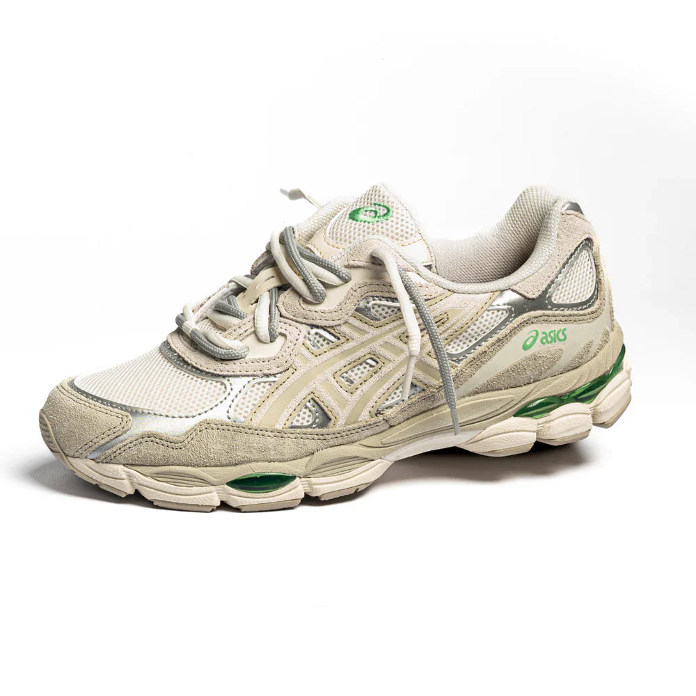 ASICS GEL-NYC CREAM FOSSIL IVORY GREEN DOUBLE LACES