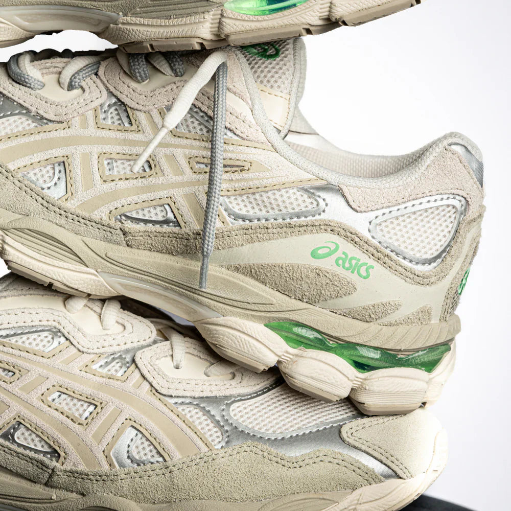 ASICS GEL-NYC CREAM FOSSIL IVORY GREEN DOUBLE LACES