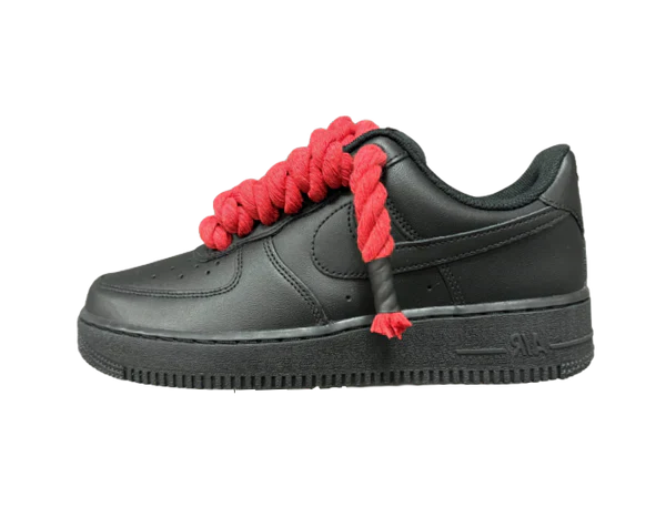 Air Force 1 07 Black Rope Laces 'Corda' Red